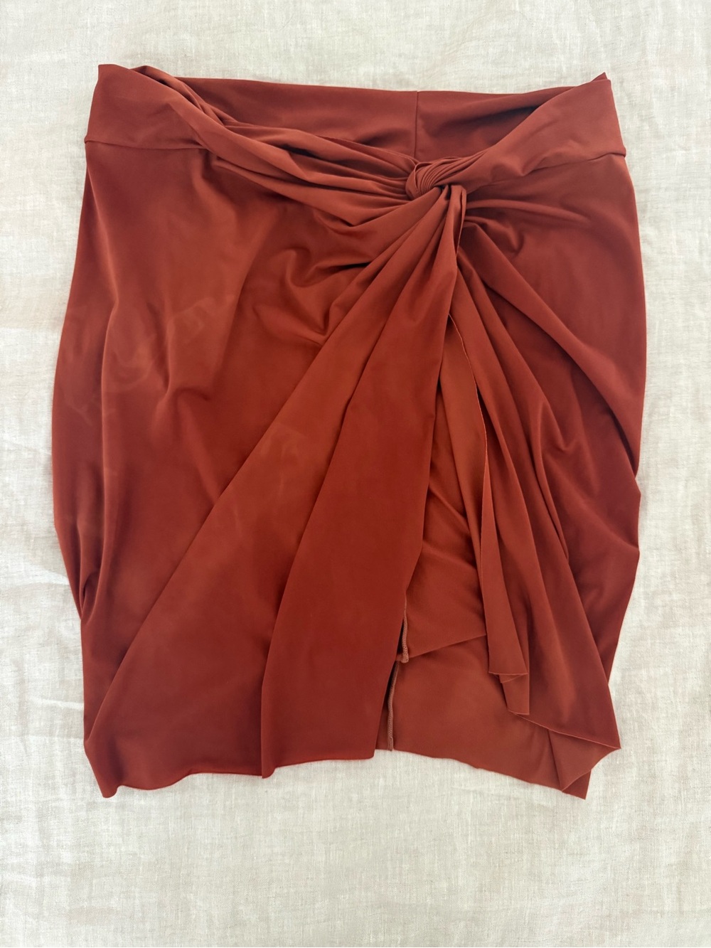 Rust Orange Vix Paula Hermanny Swimwear Karen Pareo Skirt Medium